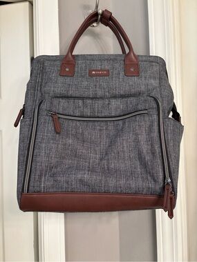 🫧SALE🫧Maevn readygo clinical backpack gray & Brown Leather Trim